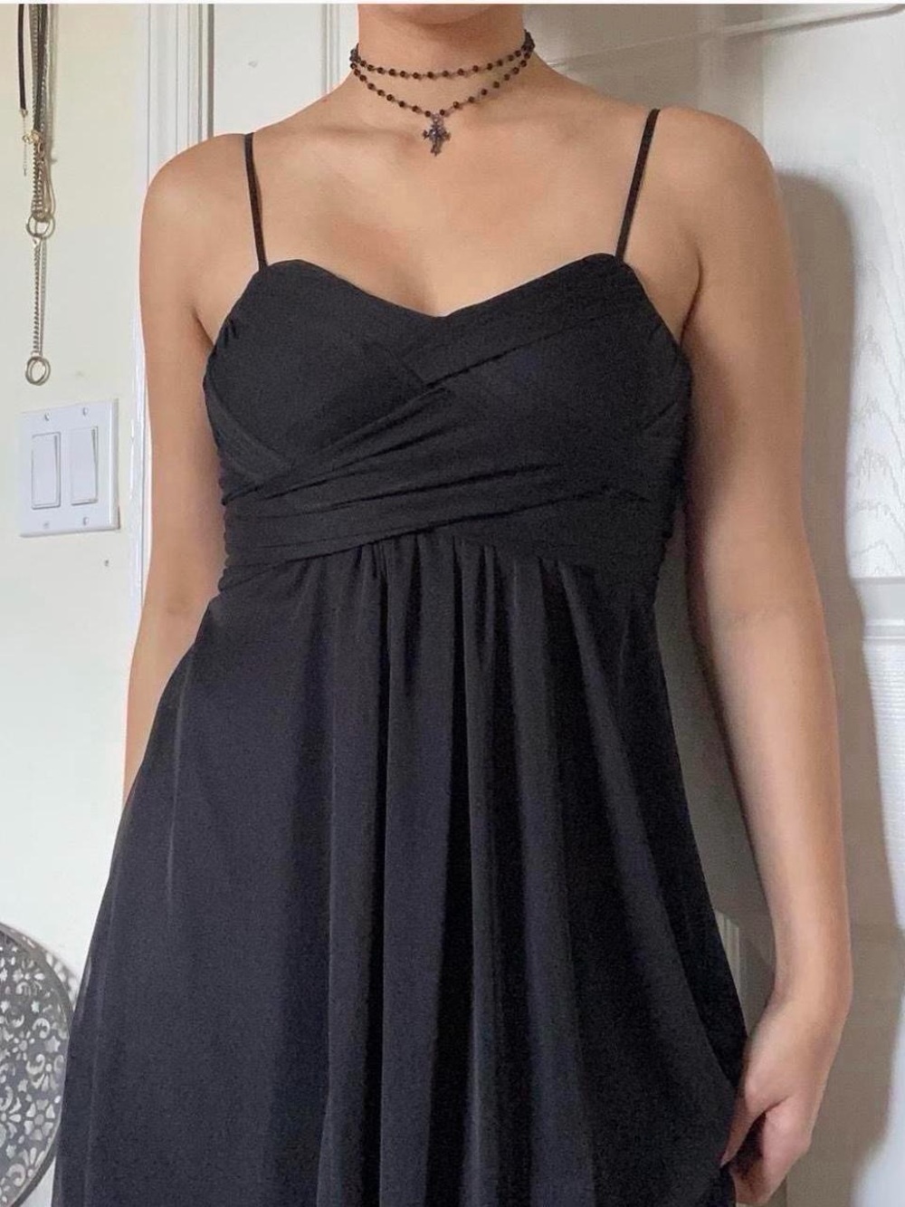 Classic Black Spaghetti-Strap Dress